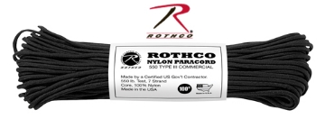 Show details for Black - 100 Foot - 550 LB Type III Paracord Picture of Black - 100 Foot - 550 LB Type III Paracord