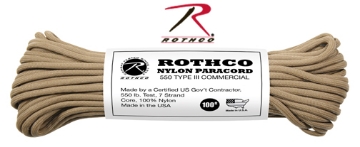 Show details for Coyote Brown - 100 Foot - 550 LB Type III Paracord Picture of Coyote Brown - 100 Foot - 550 LB Type III Paracord