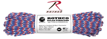 Show details for Red, White & Blue Camo - 100 Foot - 550 LB Type III Paracord Picture of Red, White & Blue Camo - 100 Foot - 550 LB Type III Paracord