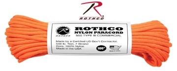 Show details for Safety Orange - 100 Foot - 550 LB Type III Paracord Picture of Safety Orange - 100 Foot - 550 LB Type III Paracord