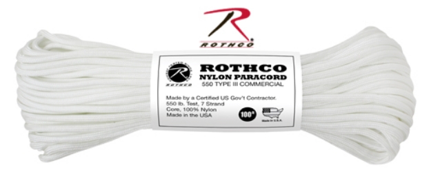 Picture of White - 100 Foot - 550 LB Type III Paracord