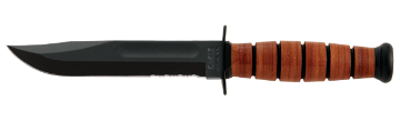 Show details for Short KA-BAR®, USMC, Serrated Edge with Leather Sheath Picture of Short KA-BAR®, USMC, Serrated Edge with Leather Sheath