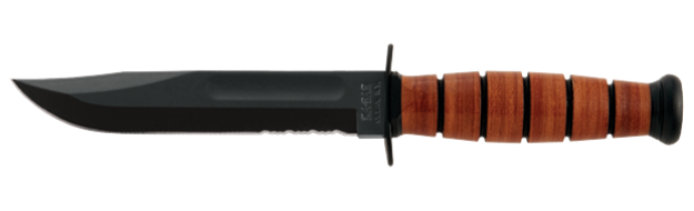 Picture of Short KA-BAR®, USMC, Serrated Edge with Leather Sheath