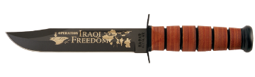 Show details for US NAVY Iraqi Freedom KA-BAR® With Brown Leather Sheath Picture of US NAVY Iraqi Freedom KA-BAR® With Brown Leather Sheath