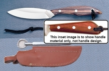 Show details for Grohmann X1SS - #1 | Resinwood Handle | Stainless Steel | Leather Sheath with Sharpening Steel Picture of Grohmann X1SS - #1 | Resinwood Handle | Stainless Steel | Leather Sheath with Sharpening Steel