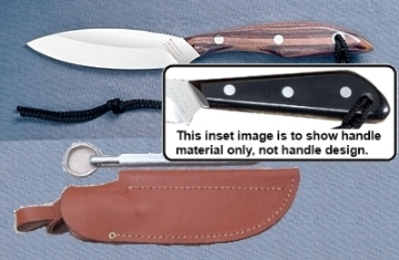 Show details for Grohmann M1CS - #1 | Micarta | Carbon Steel | Open Sheath with Sharpening Steel Picture of Grohmann M1CS - #1 | Micarta | Carbon Steel | Open Sheath with Sharpening Steel