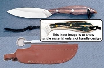 Show details for Grohmann H1SS - #1 | Stag Horn Handle | Stainless Steel | Leather Sheath with Sharpening Steel Picture of Grohmann H1SS - #1 | Stag Horn Handle | Stainless Steel | Leather Sheath with Sharpening Steel