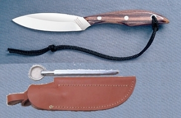 Show details for Grohmann R1CS - #1 | Rosewood | Carbon Steel | Leather Sheath with Sharpening Steel Picture of Grohmann R1CS - #1 | Rosewood | Carbon Steel | Leather Sheath with Sharpening Steel