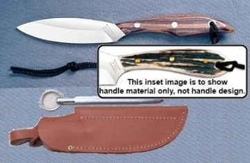Show details for Grohmann H1CS - #1 | Stag Horn | Carbon Steel | Leather Sheath with Pouch with Sharpening Steel Picture of Grohmann H1CS - #1 | Stag Horn | Carbon Steel | Leather Sheath with Pouch with Sharpening Steel