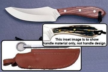 Show details for Grohmann H100CS - #100 | Stag Horn | Carbon Steel | Leather Sheath with Pouch with Sharpening Steel Picture of Grohmann H100CS - #100 | Stag Horn | Carbon Steel | Leather Sheath with Pouch with Sharpening Steel