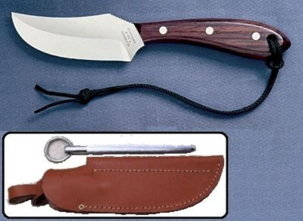 Picture of Grohmann R103SS - #103 | Rosewood | Stainless Steel | Leather Sheath with Pouch with Sharpening Steel®