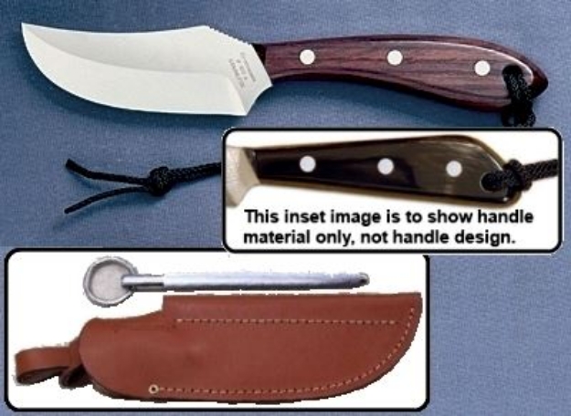 Picture of Grohmann W103CS - #103 | Water Buffalo Horn | Carbon Steel | Leather Sheath with Pouch with Sharpening Steel