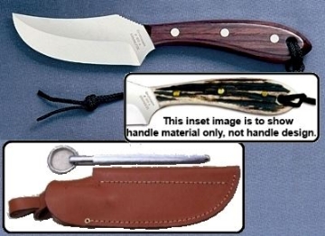 Show details for Grohmann H103CS - #103 | Stag Horn | Carbon Steel | Leather Sheath with Pouch with Sharpening Steel Picture of Grohmann H103CS - #103 | Stag Horn | Carbon Steel | Leather Sheath with Pouch with Sharpening Steel