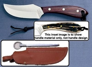 Show details for Grohmann H103SS - #103 | Stag Horn | Stainless Steel | Leather Sheath with Pouch with Sharpening Steel Picture of Grohmann H103SS - #103 | Stag Horn | Stainless Steel | Leather Sheath with Pouch with Sharpening Steel