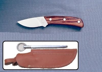 Show details for Grohmann R104SFS - #104 | Rosewood | Stainless Steel | Leather Sheath with Pouch with Sharpening Steel Picture of Grohmann R104SFS - #104 | Rosewood | Stainless Steel | Leather Sheath with Pouch with Sharpening Steel