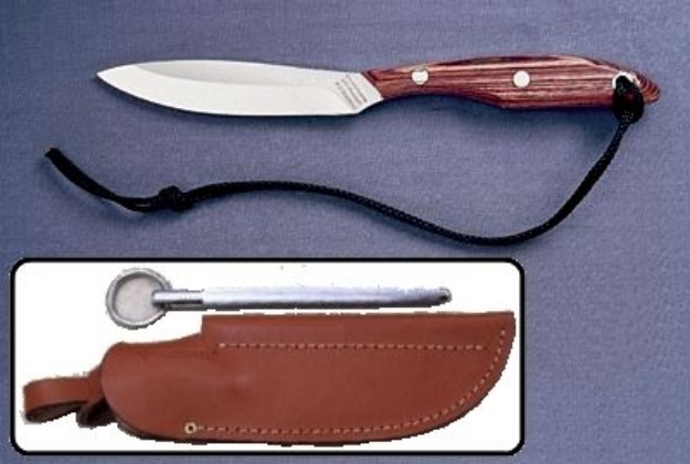 Picture of Grohmann R2CS - #2 | Rosewood | Carbon Steel | Leather Sheath with Sharpening Steel