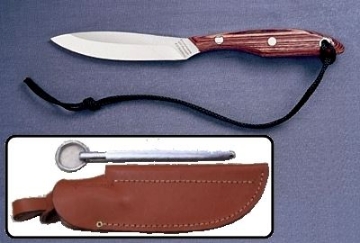 Show details for Grohmann R2SS - #2 | Rosewood | Stainless Steel | Leather Sheath with Sharpening Steel Picture of Grohmann R2SS - #2 | Rosewood | Stainless Steel | Leather Sheath with Sharpening Steel