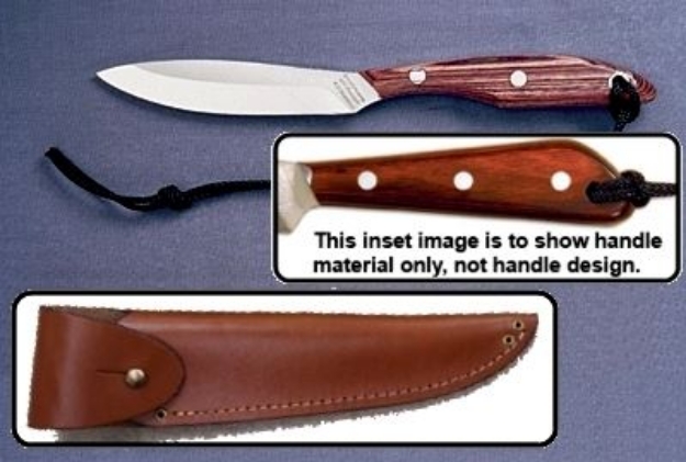 Picture of Grohmann X2SA - #2 | Resinwood | Stainless Steel | Overlap Leather Sheath