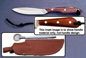 Show details for Grohmann X2SS - #1 | Resinwood | Stainless Steel | Leather Sheath with Sharpening Steel Picture of Grohmann X2SS - #1 | Resinwood | Stainless Steel | Leather Sheath with Sharpening Steel