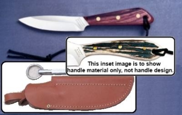 Picture of Grohmann R3CS - #3 | Rosewood | Carbon Steel |  Leather Sheath with Pouch with Sharpening Steel