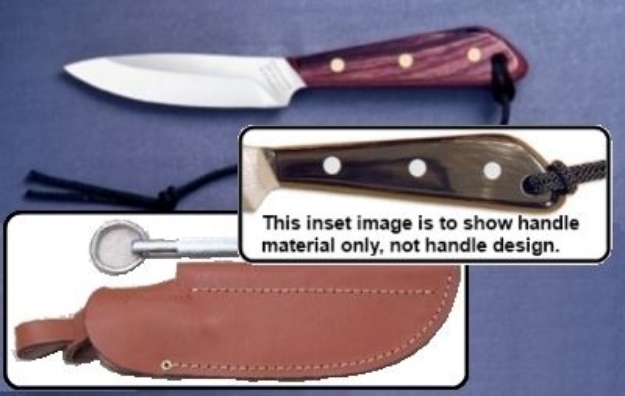 Picture of Grohmann W3CS - #3 | Water Buffalo Horn | Carbon Steel | Leather Sheath with Pouch with Sharpening Steel