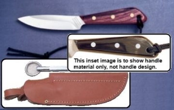 Show details for Grohmann W3SS - #3 | Water Buffalo Horn | Stainless Steel | Leather Sheath with Pouch with Sharpening Steel Picture of Grohmann W3SS - #3 | Water Buffalo Horn | Stainless Steel | Leather Sheath with Pouch with Sharpening Steel