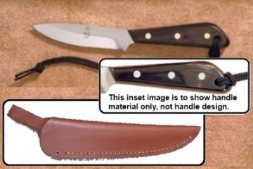 Show details for Grohmann W3SW - #3 | Water Buffalo Horn | Serrated Stainless Steel | Regular Open Leather Sheath Picture of Grohmann W3SW - #3 | Water Buffalo Horn | Serrated Stainless Steel | Regular Open Leather Sheath