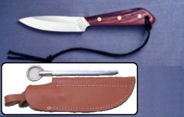 Show details for Grohmann R3SS - #3 | Rosewood | Stainless Steel |  Leather Sheath with Pouch with Sharpening Steel Picture of Grohmann R3SS - #3 | Rosewood | Stainless Steel |  Leather Sheath with Pouch with Sharpening Steel