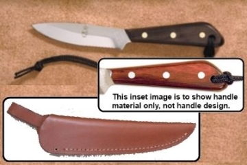 Show details for Grohmann X3SW - #3 | Resinwood | Serrated Stainless Steel | Regular Open Leather Sheath Picture of Grohmann X3SW - #3 | Resinwood | Serrated Stainless Steel | Regular Open Leather Sheath