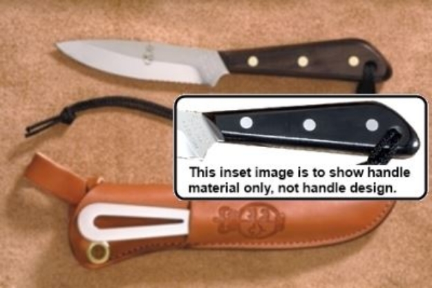 Picture of Grohmann W3SWM - #3 | Water Buffalo Horn | Serrated Stainless Steel | Leather Sheath with Marlin Spike and Shackler tool
