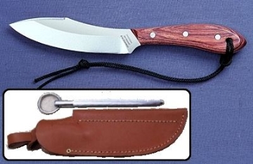 Show details for Grohmann R4SS - #4 | Rosewood | Stainless Steel | Leather Sheath With Sharpening Steel Picture of Grohmann R4SS - #4 | Rosewood | Stainless Steel | Leather Sheath With Sharpening Steel