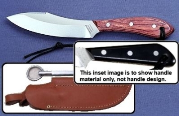 Show details for Grohmann M4CS - #4 | Black Micarta | Carbon Steel | Leather Sheath with Sharpening Steel Picture of Grohmann M4CS - #4 | Black Micarta | Carbon Steel | Leather Sheath with Sharpening Steel