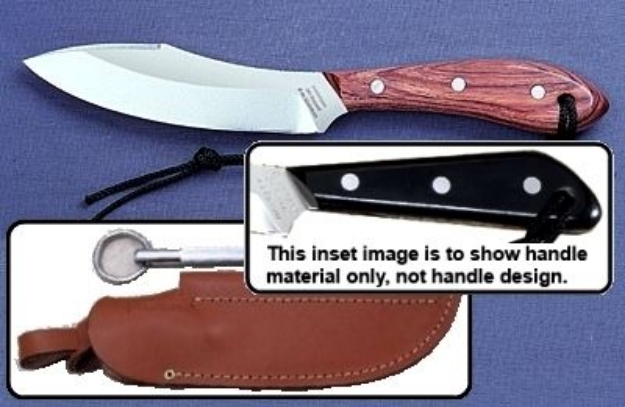 Picture of Grohmann M4SS - #4 | Black Micarta | Stainless Steel | Leather Sheath with Sharpening Steel