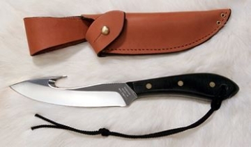 Show details for Grohmann M4SG - #4 | Micarta | Gut Hook Stainless Steel | Button Tab Sheath Picture of Grohmann M4SG - #4 | Micarta | Gut Hook Stainless Steel | Button Tab Sheath