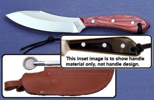 Picture of Grohmann W4SS - #4 | Water Buffalo Horn | Stainless Steel | Leather Sheath with Sharpening Steel