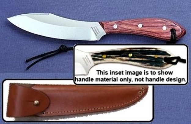 Picture of Grohmann H4SA - #4 | Stag Horn | Stainless Steel | Overlap Leather Sheath