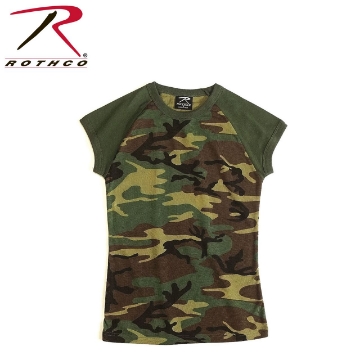 Show details for Women's Short Sleeve Camo Raglan T-Shirt by Rothco® Picture of Women's Short Sleeve Camo Raglan T-Shirt by Rothco®