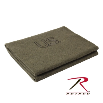 Show details for Olive Drab U.S. 70% Virgin Wool Blanket Picture of Olive Drab U.S. 70% Virgin Wool Blanket
