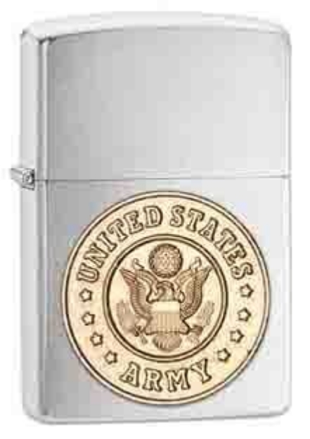 Picture of US Army Emblem on Brushed Chrome Windproof Lighter by Zippo®