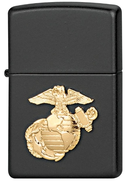 Picture of USMC Emblem on Black Windproof Lighter by Zippo®