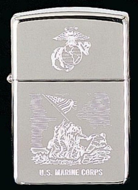 Picture of USMC Engraved on Chrome - Windproof Lighter by Zippo®