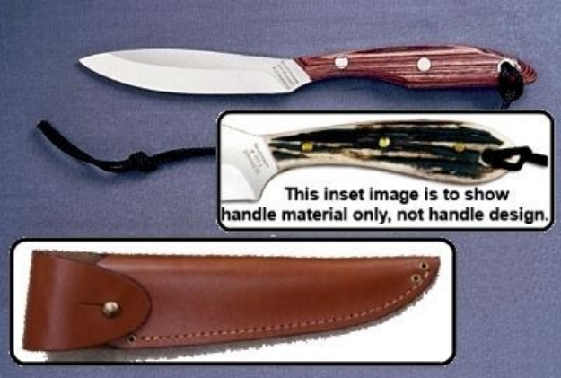 Picture of Grohmann H2CA - #2 | Stag Horn | Carbon Steel | Overlap Leather Sheath