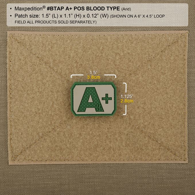 A+ (Positive) Blood Type Patch | Maxpedition | Adventure Gear Canada