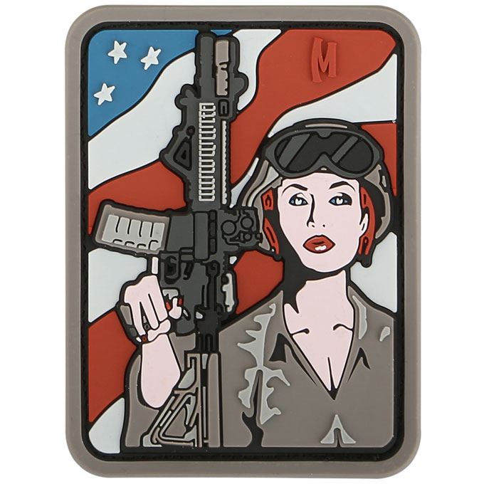 Woman Pvc Patch Soldier Girl PVC Patch | Hook & Loop | Maxpedition | Adventure Gear Canada