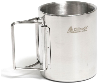 Show details for 10.5 oz Stainless Steel Double Wall Mug with Folding Handles by Chinook® Timberline Picture of 10.5 oz Stainless Steel Double Wall Mug with Folding Handles by Chinook® Timberline