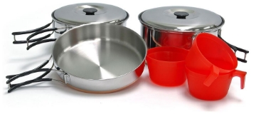 Show details for Ridgeline Trio Cookset | Stainless Steel | Chinook® Picture of Ridgeline Trio Cookset | Stainless Steel | Chinook®