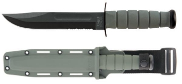 Show details for Partially Serrated Foliage Green KA-BAR® With Glass-Filled Nylon Sheath Picture of Partially Serrated Foliage Green KA-BAR® With Glass-Filled Nylon Sheath