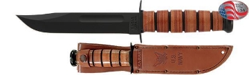 Show details for US Navy KA-BAR® with Brown Leather Sheath Picture of US Navy KA-BAR® with Brown Leather Sheath