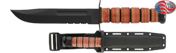 Show details for Partially Serrated USMC KA-BAR® with Glass Filled Nylon Sheath Picture of Partially Serrated USMC KA-BAR® with Glass Filled Nylon Sheath