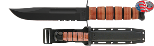 Picture of Partially Serrated USMC KA-BAR® with Glass Filled Nylon Sheath